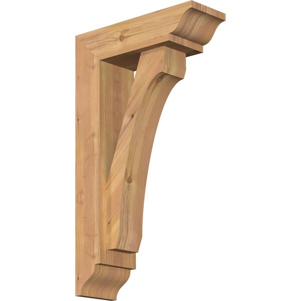 Ekena Millwork Legacy Traditional Smooth Bracket w/ Offset Brace, Western Red Cedar, 5 1/2"W x 16"D x 28"H BKT0604X16X28LEC01SWR - main